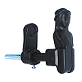 ARRET VOLET TETE BERGERE VIS A BOIS COMPOSITE LG.160 MM AVEC BUTEE - NOIR