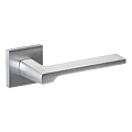 BEQUILLE DBLE FILA SUR ROSACE CARREE EN CHROME SATINE