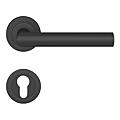 BEQUILLE DOUBLE RHODES INOX COSMOS NOIR  SUR ROS. RONDE CLE I CARRE 7MM