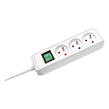 Bloc 3 prises terre avec interrupteur blanc 1,5 mm photo du produit