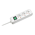 Bloc 3 prises terre avec interrupteur blanc 1,5 mm