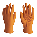 BOITE DE 100 GANTS JETABLES EN NITRILE ORANGE FINITION DIAMANTEE TAILLE 8