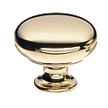 Bouton anglais laiton poli, hauteur 24 mm, Ø 14/28 mm