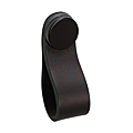 Bouton cuir noir fixation noire hauteur 70 mm largeur 22 mm
