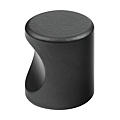 Bouton de meuble alu noir 1 encoche Ø 20 mm