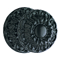 Bouton de porte, fonte noir, Ø 70 mm, montage à chaînette, saillie de 70 mm