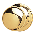 Bouton de porte, laiton poli verni, Ø 71 mm, saillie de 75 mm