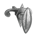 Bouton sur rosace pour loquet