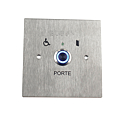 BOUTON POUSSOIR PMR NO/NF LUMINEUX ET SONORE SUR PLAQUE INOX 100X100 2FIX