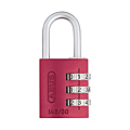 CADENAS ALU A COMBINAISON 3 CHIFFRES TAILLE 30 MM ET ANSE 5 MM - ROUGE