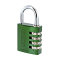 CADENAS ALU A COMBINAISON 4 CHIFFRES TAILLE 40 MM ET ANSE 6 MM - VERT