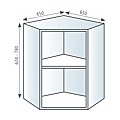 Caisson d'angle 90° haut 1 porte
