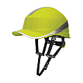CASQUE DE CHANTIER STYLE BASEBALL JAUNE SYSTEME DE SERRAGE ROTOR AV JUGULAIRE
