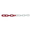 CHAINE PLASTIQUE 6 MM ROUGE-BLANC (ROULEAU DE  25 M)