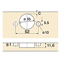 Charnière invisible Intermat 165°