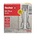 CHEVILLE NYLON A EXPANSION SX PLUS 6X30 POUR VIS 4 A 5 MM + 20% GRATUIT