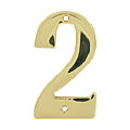CHIFFRE LAITON POLI VERNI HAUTEUR 90 MM N° 2