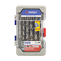 Coffret 100 forets HSS taillés meulés pointe en croix à métaux cylindrique