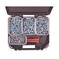 COFFRET 500 CHEVILLES METALIQUES VIS EN Ø 4, 5 ET 6 AVEC PINCE