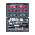 COFFRET CLE A CLIQUET 1/4 - 88 PIECES AVEC DOUILLES + EMBOUTS