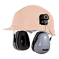 Coquille ABS anti-bruit gris et noir ajustable pour casque de chantier