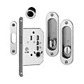 CUVETTES OVALES WC+SERRURE AXE 50+ GACHE AV DOUILLE TIRAGE ALU CHROME SATINE