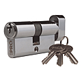CYLINDRE CHANTIER B30X30MM NICKELE BOUTON EN60MM PANNETON STANDARD VARIE