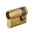 DEMI CYLINDRE LAITON POLI EN 30X10 AVEC TRIANGLE INTERNE 9MM (POUR ASCENSEURS)