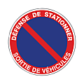 Disque d'interdiction Ø 300 (ps choc) défense stationner-sortie de véhicules