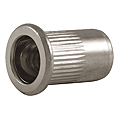 Écrou à sertir cranté tête plate inox A2