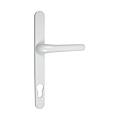Ensemble Tokyo blanc 9010 plaque étroite entraxe 92 mm saillie réduite clé I pour épaisseur de porte de 58 à 62 mm