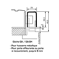 GACHE EN APPLIQUE GA P/SERRURE EXCLUSIVE REGLABLE DE 0 A 8 MM - MARRON DROITE