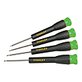 JEU DE 4 MICRO TOURNEVIS A LAME FIXE 4 EMBOUTS TORX  T6 - T7 - T8 - T9