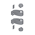 KIT DE 2 SUPPORTS ALU PR TUBE Ø 40 MM DIVA X  GRIS RAL 9006 MAT