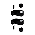 KIT DE 2 SUPPORTS ALU PR TUBE Ø 40 MM DIVA X  NOIR RAL 9005 MAT