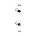 KIT DE 2 SUPPORTS  DROIT PR POIGNEE INT TUBE Ø35 MM INOX 316L+2 BOUCHONS DIVA XX