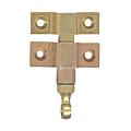 Loqueteau pour menuiserie affleurante en laiton poli, avec gâche. En 40 x 15 mm