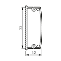 MOULURE DE DISTRIBUTION KEVA 32X12 MM SOCLE+COUVERCLE LONG 2,1M 1 COMPARTIMENT