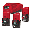 PACK NRJ 12V 3,0AH _ M12NRG-303 INCLUS 3 BATTERIES M12B3, CHARGEUR C12C