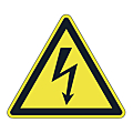 Panneau d'avertissement triangulaire jaune 300 x 300 x 300 mm. Danger électrique