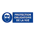 PANNEAU D'OBLIGATION 330 X 120 (PS CHOC) LUNETTES DE PROTECTION OBLIGATOIRES