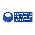 PANNEAU D'OBLIGATION 330X120 (PS CHOC) PROTECTION OBLIGATOIRE DE LA TETE