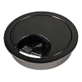PASSE CABLEØ 80mm AVEC BROSSE FINITION NOIR MAT