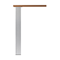 PIED ACIER SECTION 80 X 80 MM HT 705 MM PLATINE DEMONTABLE GRIS ALU 9006
