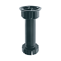 Pied cuisine monobloc plastique noir Ø 28mm hauteur 120 mm réglable 50 mm sans vis
