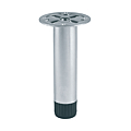 PIED METALLIQUE Ø 28 MM HAUT 80 MM AVEC. EMBASE FIXE Ø 60 MM