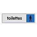 PLAQUE PICTOFIX P.V.C. ADHESIVE 170X45 ARGENT : TOILETTES HOMME