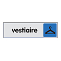 PLAQUE PICTOFIX P.V.C. ARGENT: VESTIAIRE ADHESIVE 170X45 MM