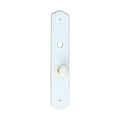PLAQUE PORCELAINE BLANCHE BOUTON COND. ENTR AXE 70 MM