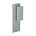 Plaque seule porte palière. Fixation par vis à bois. Plaque de 250 x 70 mm. Poignée de 120 x 51 mm. Epaisseur 2 mm. Bec-de-cane argent